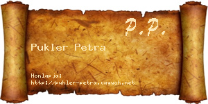 Pukler Petra névjegykártya